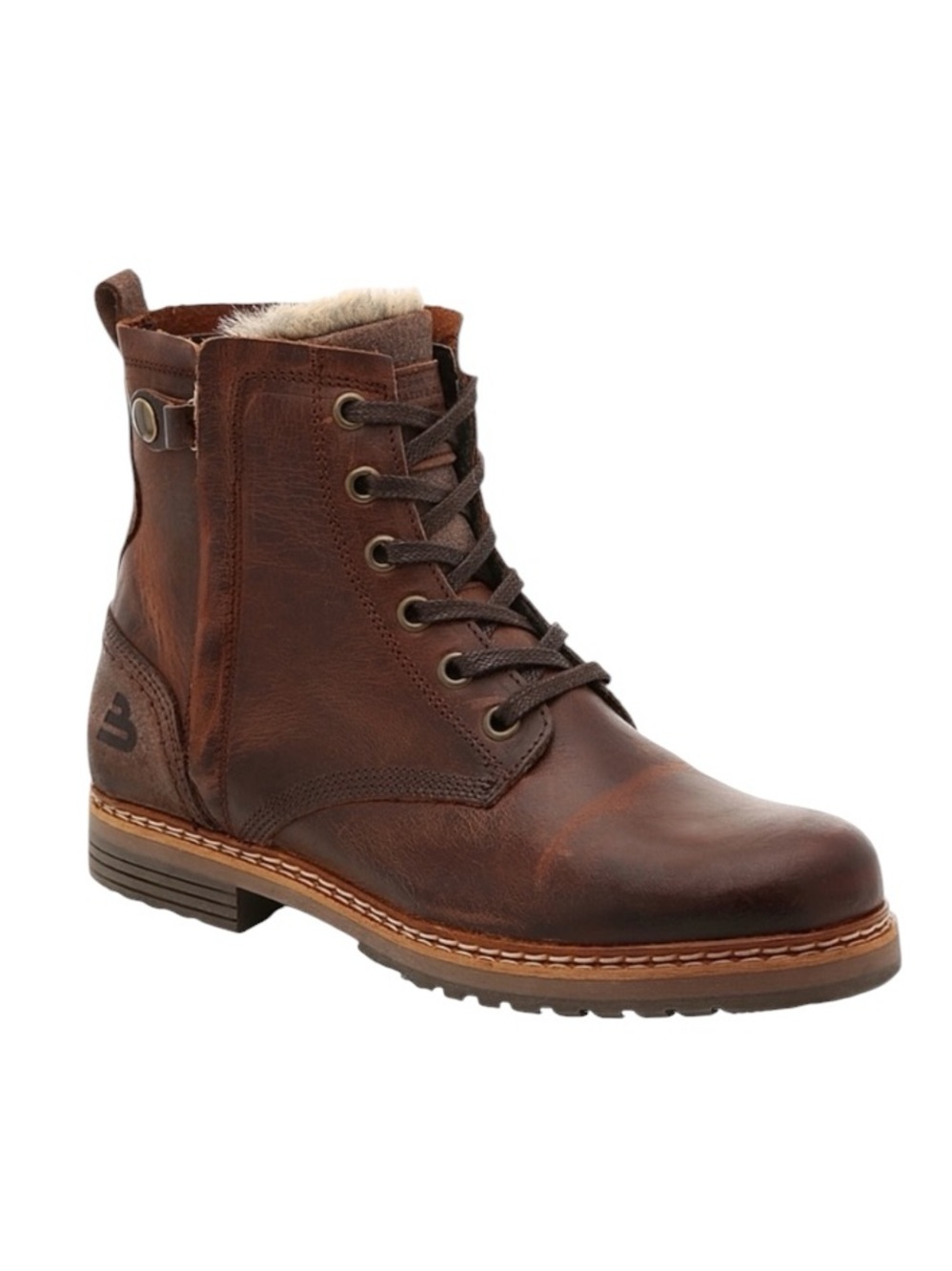 Bull Boxer Brette Lace Up Distressed Leather Combat Boots Size 8M